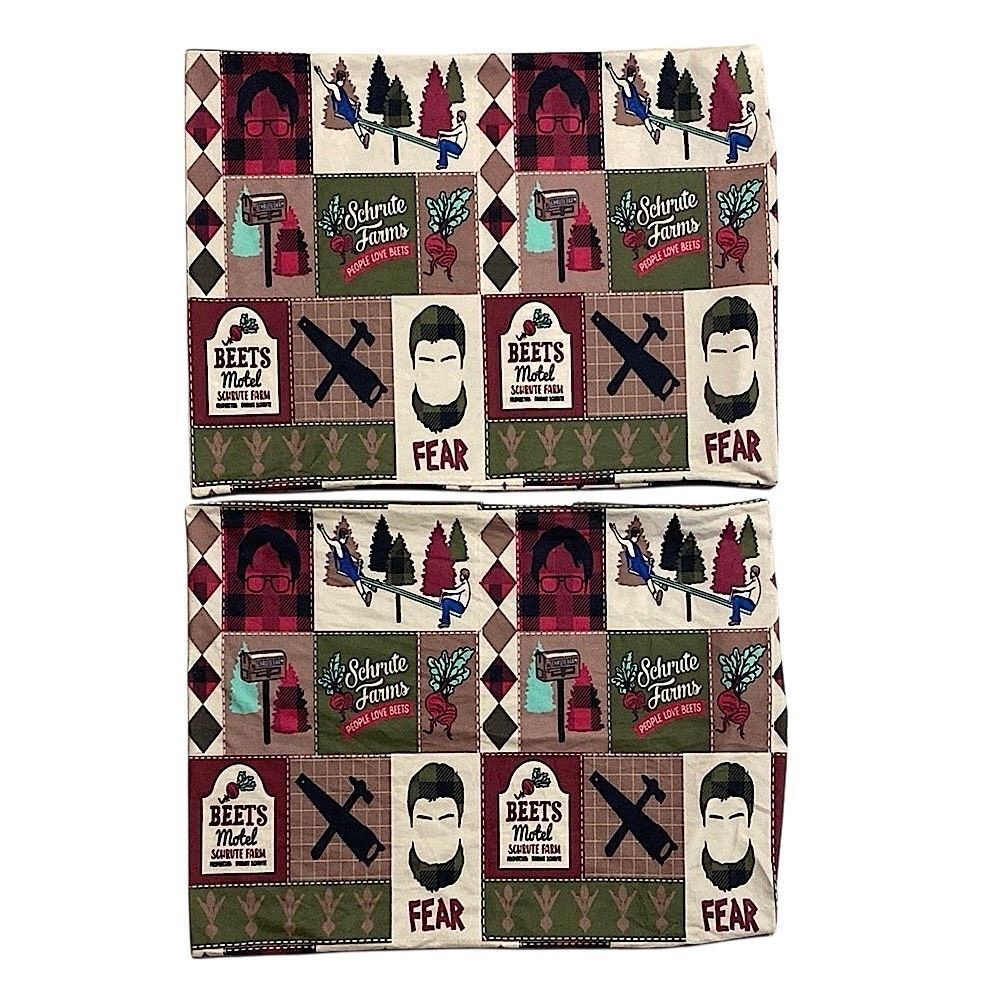 The Office Schrute Farms Pillowcases Set of 2‎ Dwight Fear Beets Motel 25x19.5